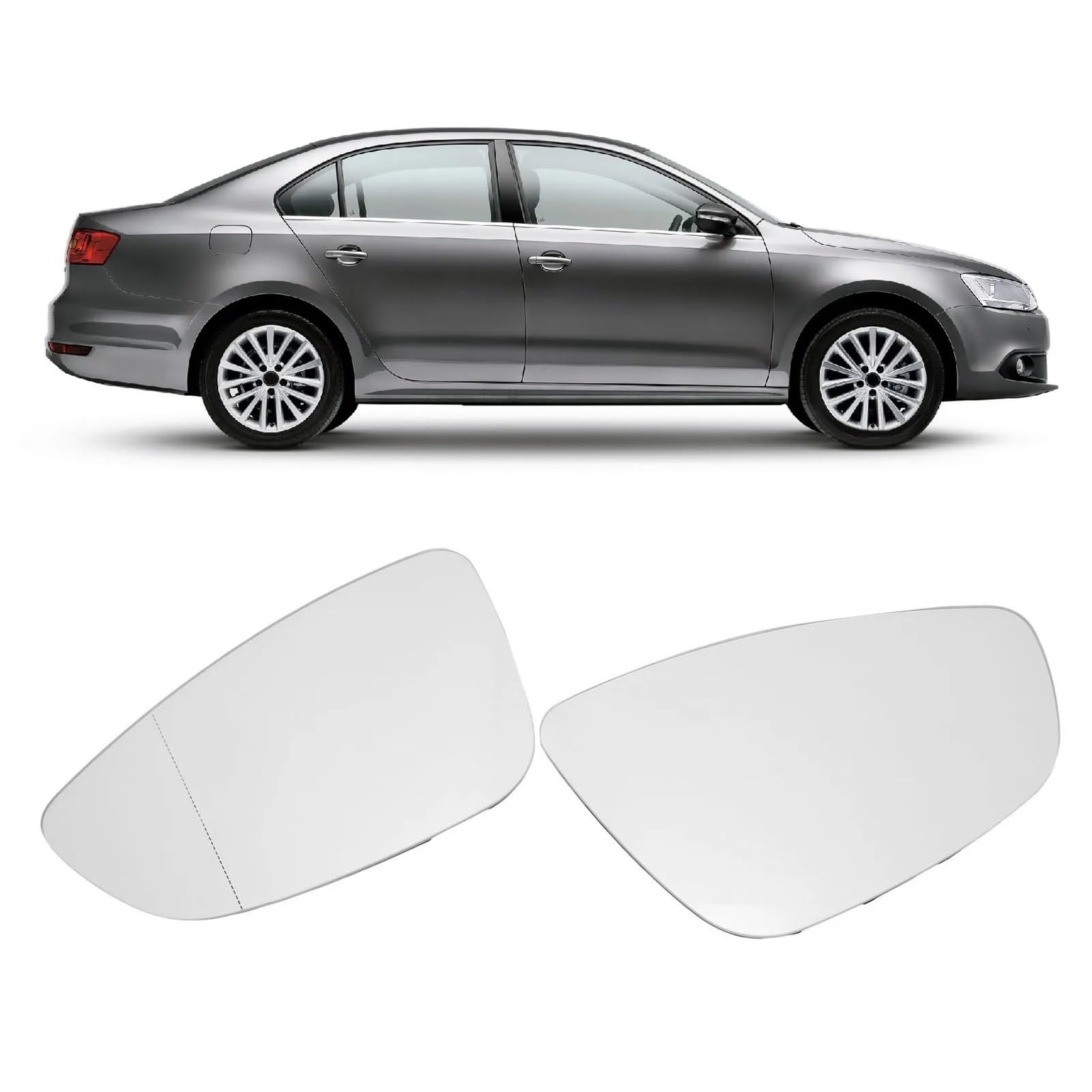 Cristal de espejo retrovisor calefactado 1 par de espejos retrovisores laterales calefactables para Volkswagen para Jetta MK6 2011-2018 5C6857521