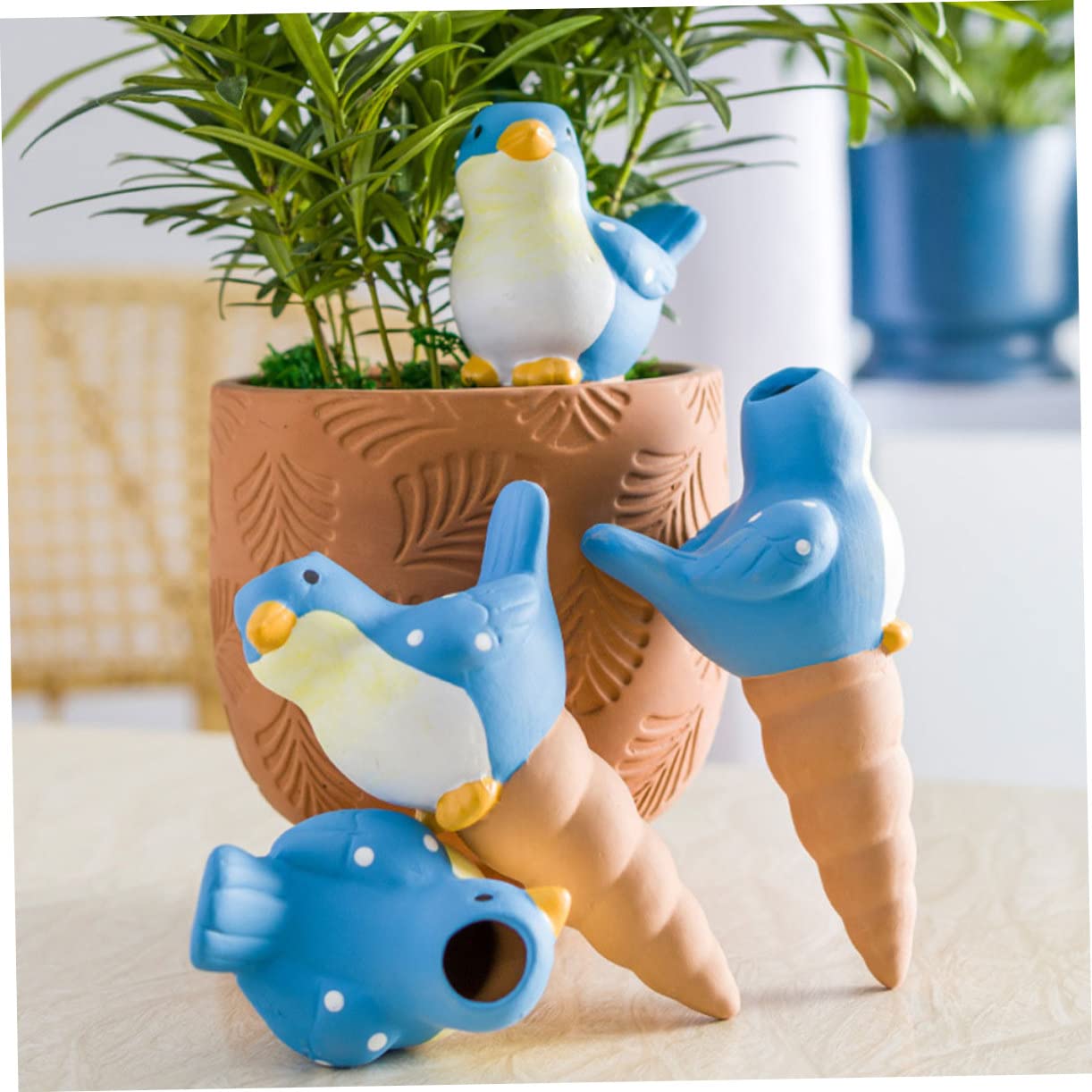 NUOBESTY 4pezzi Irrigatori Automatici a Goccia in Ceramica per Piante, Facili da Usare Controllo del Volume d'Acqua, per Giardino e Prato