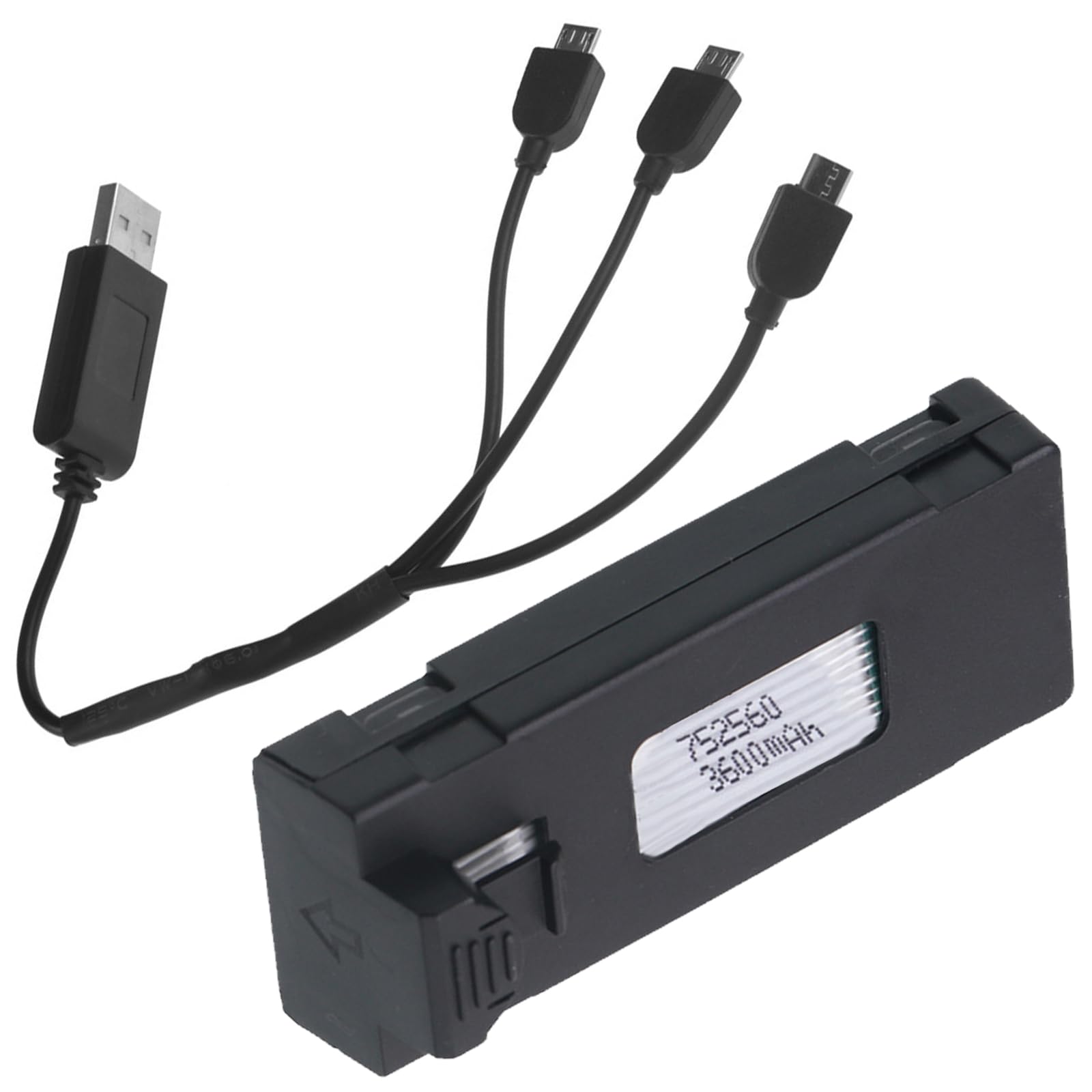 Baterías de litio de alta capacidad de 3600 mAh para drones teledirigidos, compatibles con los modelos E88 / E99 / E89 / P1 / K7 / E55 Durabilidad ABS Shell batería de drones