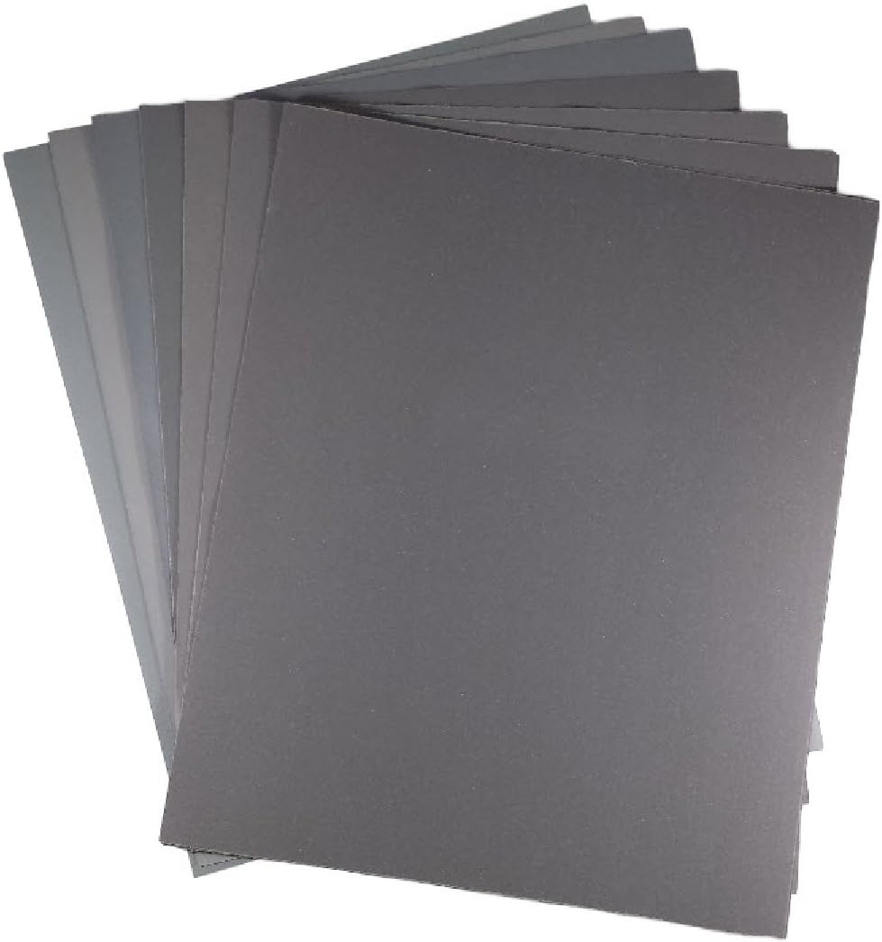 800 to 3000 Grit Wet/Dry Sandpaper Value Bundle, Pro-Grade Silicon Carbide, 9-Inch x 11-Inch, Made in EU/Japan. Contains 2 of Each 800, 1000, 1200, 1500, 2000, 2500 and 3000 Grit Sheets.