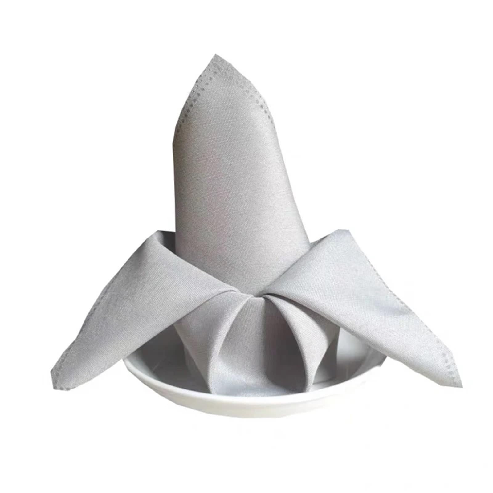Cloth Dinner Table Napkins, Cotton Satin Dinner Napkins Multicolor(Grey)