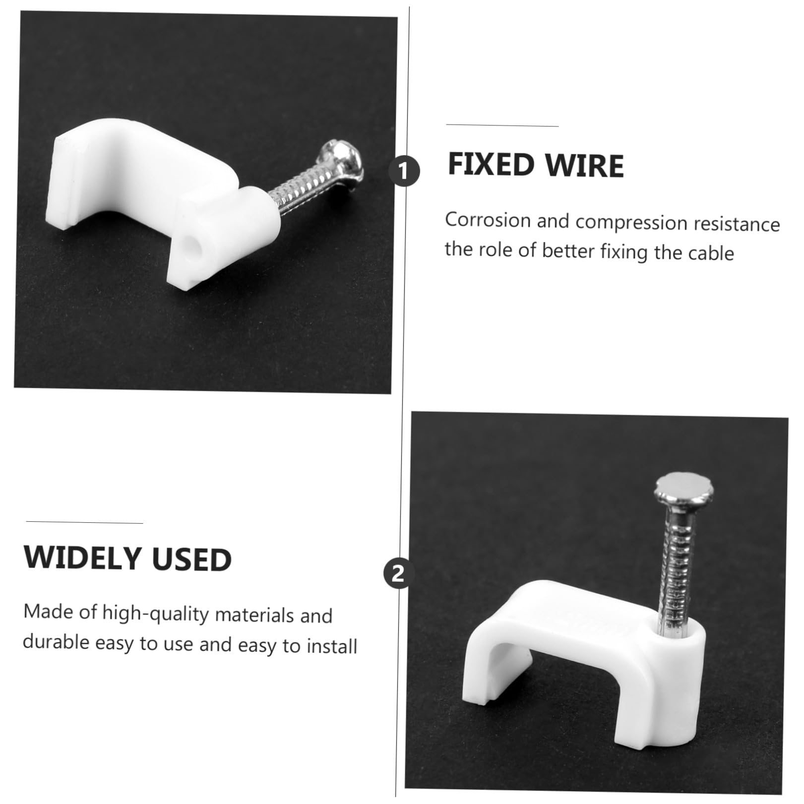 Kabelclip Nagel Clips Kabelhalter Fester Drahtclip 12mm Kunststoff Nagelschelle Für Kabelmanagement Zuhause Und Büro 500 Stück