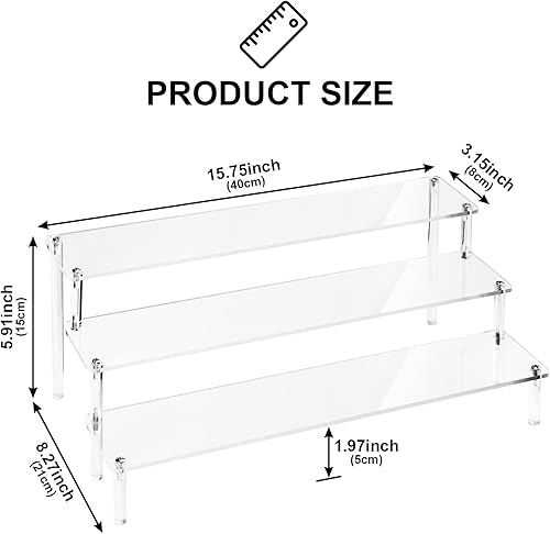 Vista 16 de Soportes acrílicos para exhibición, magdalenas transparentes, perfumes, figuritas, elevadores, soporte organizador de colonia, estantes acrílicos