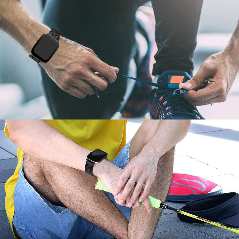 ViCRiOR Paquete de 3 correas elásticas trenzadas para reloj compatibles con Amazfit Bip 5/GTR 4/GTR 3 Pro/GTR 3/GTR 2/GTR 2e/GTR de 47 mm, correa elástica de nailon de 22 mm para Amazfit Cheetah