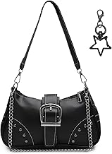 Women's Small Shoulder Bag with Bag Pendant, Shoulder Bag with Zip PU Leather Hobo Bag Y2K Handbag Vintage for Teenage Girls, Perfect for Party, Date, Everyday Use