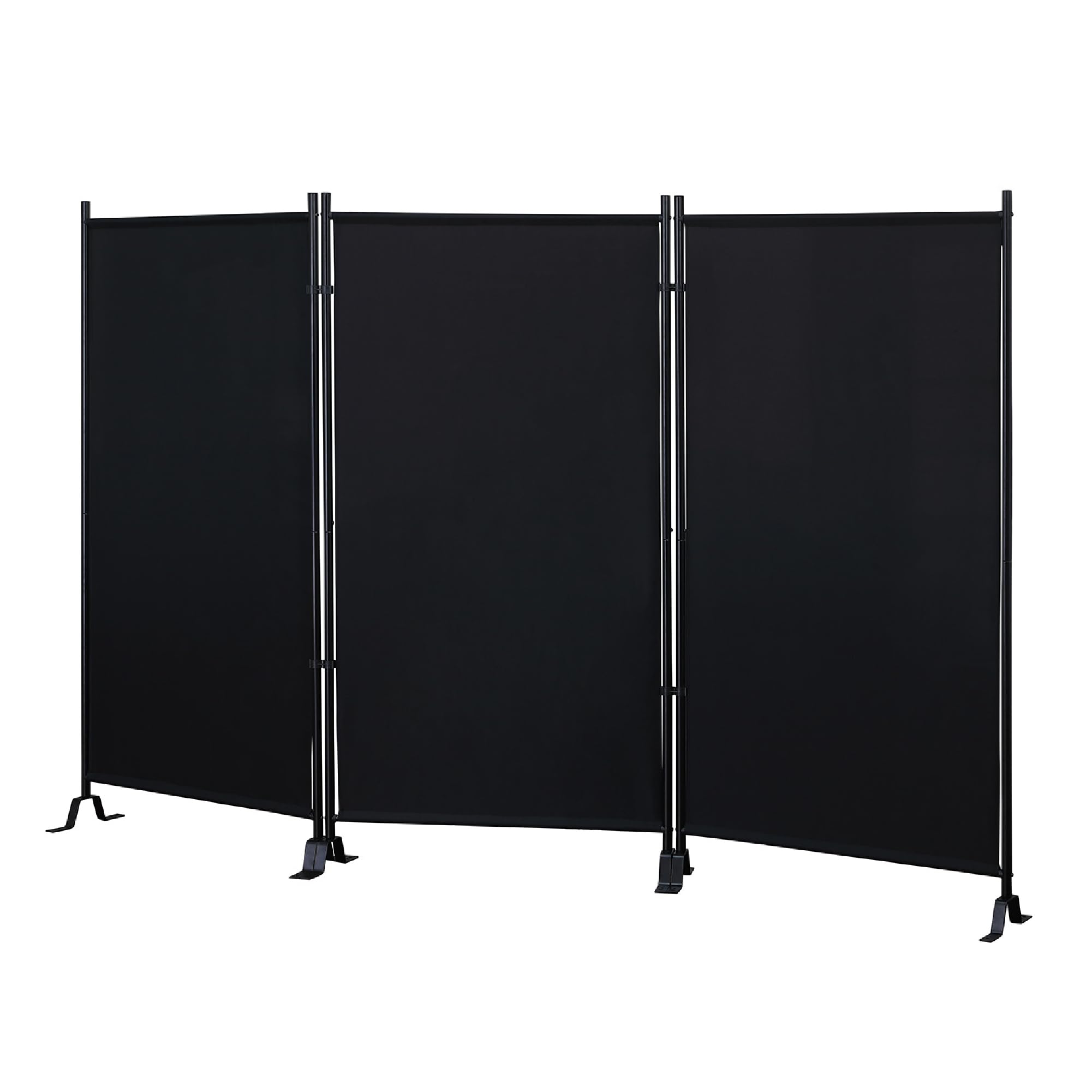 Proman Products - Galaxy Section Divider, Water Repellent Fabric Room Divider with Black Powder Coated Metal Frame for Indoors or Outdoors (Black)
