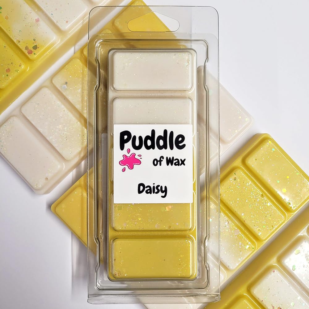 Puddle of Wax - Daisy Soy Wax Melt Snap Bar - 50g - Perfume Scent - Vegan Friendly - Made in the UK