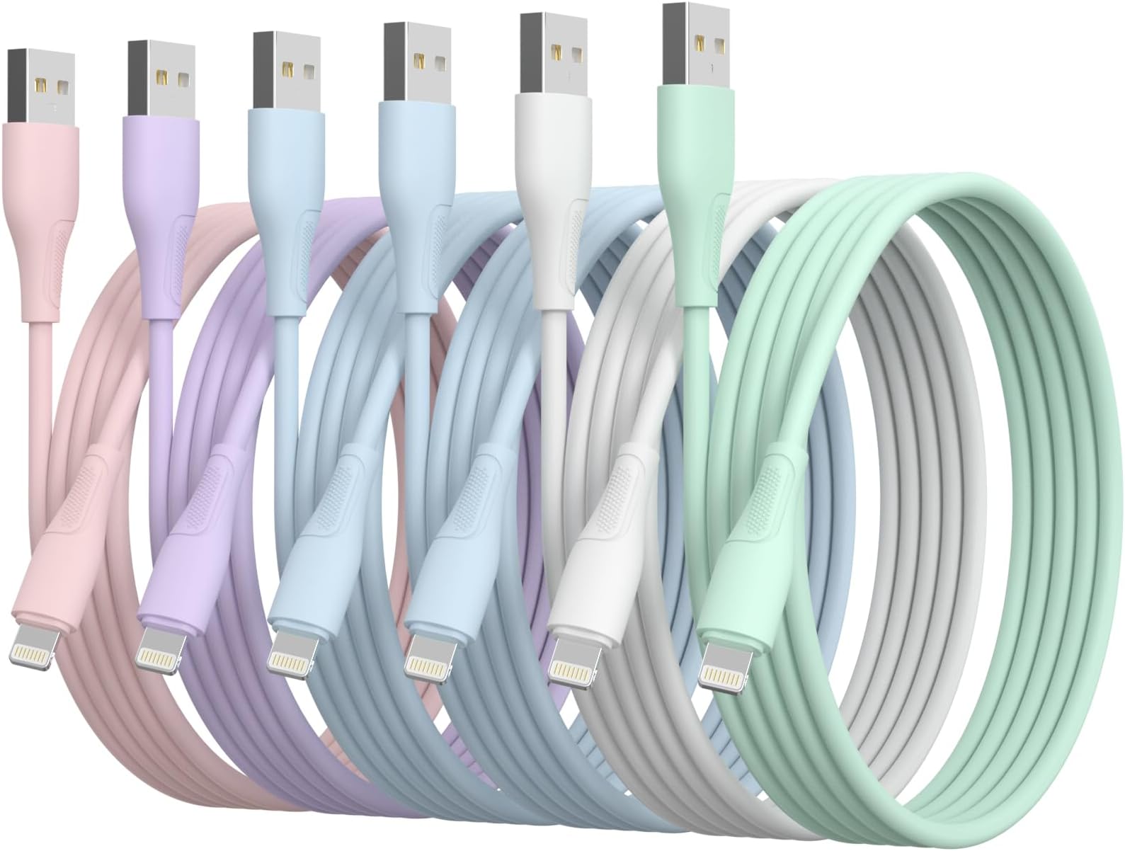 6Pack(3/3/6/6/6/10 FT) Original [Apple MFi Certified] iPhone Charger Fast Charging Lightning Cable iPhone Charger Cord Compatible with iPhone 14/13/12/11 Pro Max/XS MAX/XR/XS/X/8/7 Plus iPad AirPods
