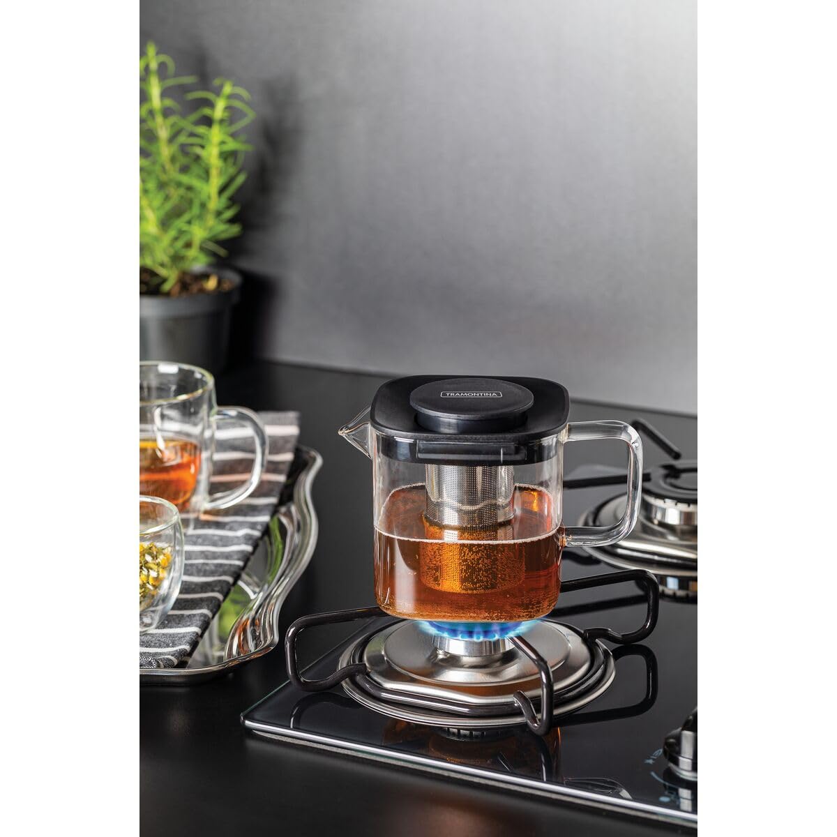 Tramontina Teapot with Infuser (600ml), Black - Image 2