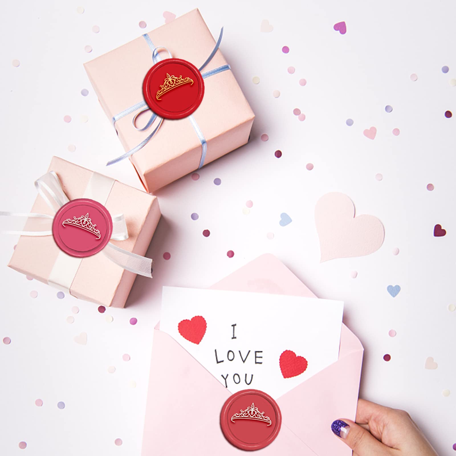 Sello De Cera De Latón Macizo Con 2 Diseños: Corazón, Letras De Amor Y Pájaros - Vintage Para Invitaciones Y Manualidades