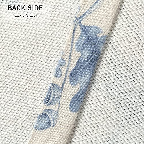 Leeva Blue Tie-Up Curtains Valances For Kitchen Windows, Birds Print Pattern Linen Rod Pocket Textured Small Curtain For Bathroom, One Panel, 52X18 #TOP6