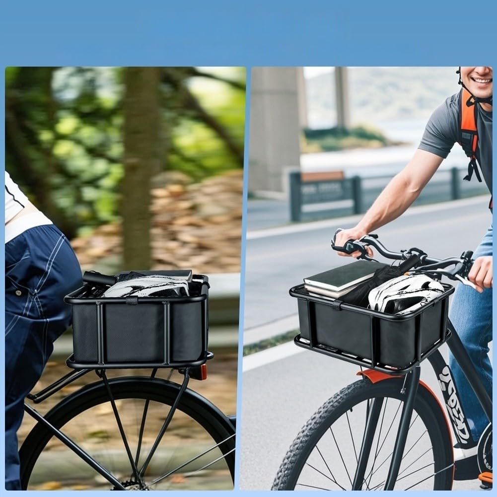 Borsa impermeabile rimovibile per bicicletta con strato isolante, grande borsa per trasporto anteriore e posteriore per bicicletta e bici elettrica