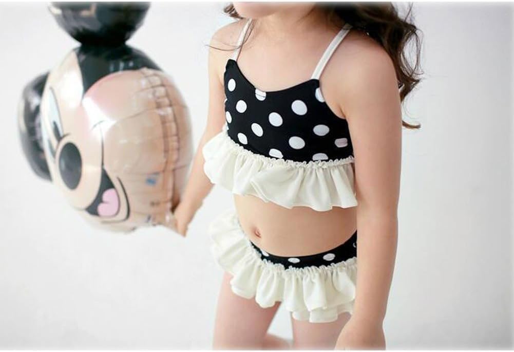 [ココイチヤ] 子供用 水着 女の子 ビギニ セパレート ジュニア ラッシュガード ドット柄 4点セット 長袖 水玉柄 子供 女児 プール ビーチ