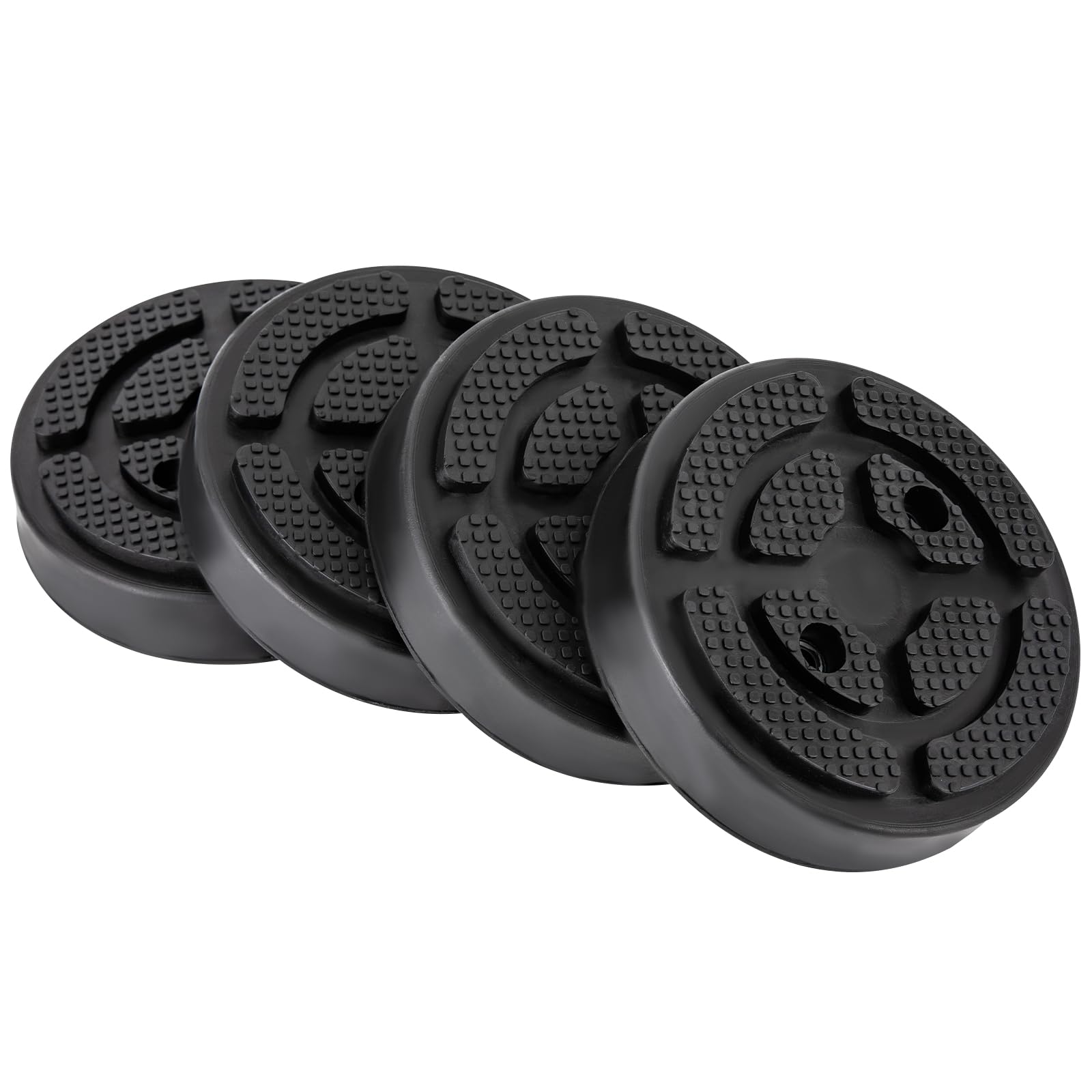 Lot de 4 Patins en Caoutchouc Universels pour Pont Élévateur - Accessoire Voiture Haute Qualité - Diamètre 12 cm - Antidérapants