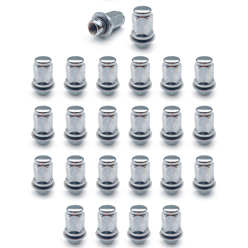 24pcs Chrome M12X1.5 Mag Lug Nuts - 1.87" (47mm) Height 13/16" Hex Compatible with Toyota Tacoma 4Runner FJ Cruiser Lexus GX