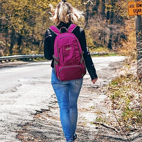 Image of G4Free 40L Lightweight Packable Hiking Backpack, Waterproof Travel Daypack | Water-Resistant Polyamide, Size: 18.9*12.9*9.4inch(L*W*H), 100% Waterproof Wet Pocket, Travel, Climbing, swimming