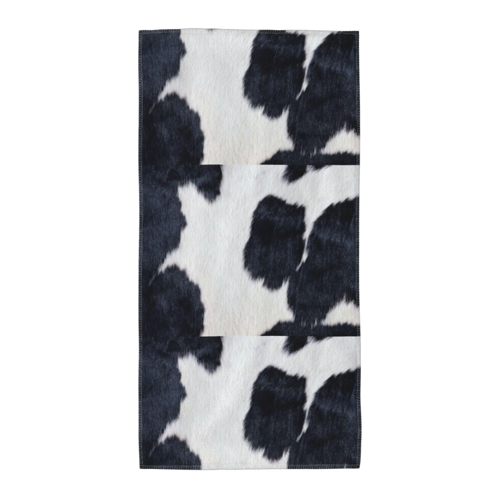 Oazcvbnn Unisex Black Cowhide Print Extra Long Beach Towel Soft Comfortable Quick-Dry Gym Hiking Picnics Swimming