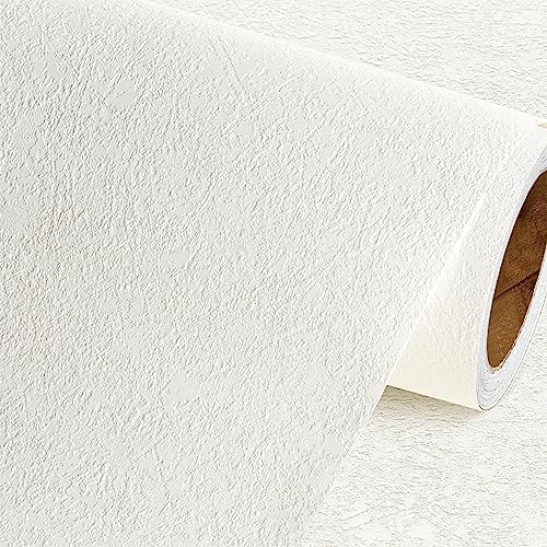 Livelynine Anaglypta Wallpaper Peel and Stick Paintable Vinyl Off White Textured Peel and Stick Wallpaper for Bathroom Ceiling Bedroom Removable Contact Paper for Walls Kids Room Lining 15.8X78.8 Inch