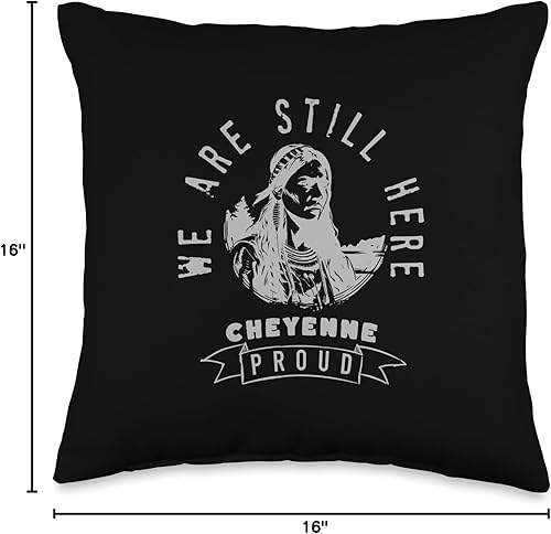 Miniatura 5 de Cheyenne Native Indian Still Here and Proud - Almohada retro, 18 x 18 pulgadas, multicolor