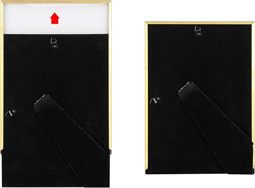 Miniatura 4 de Bowenturbo Marco de fotos de metal de 3.5 x 5 pulgadas, vertical u horizontal, estilo liso, para mesa de pared, borde fino, bonito regalo para el