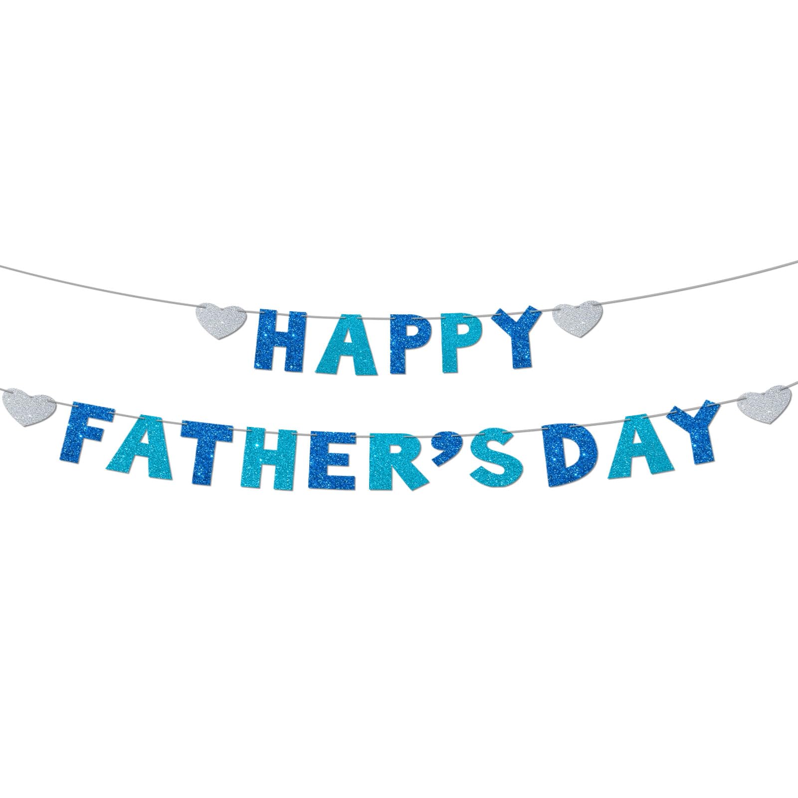 iwiio Fathers Day Banner, Fathers Day Decorations, Glitter Happy Fathers Day Bunting, Daddys Day Decorations for Photo Backdrop, Dad Birthday Gifts Party Hanging Decor