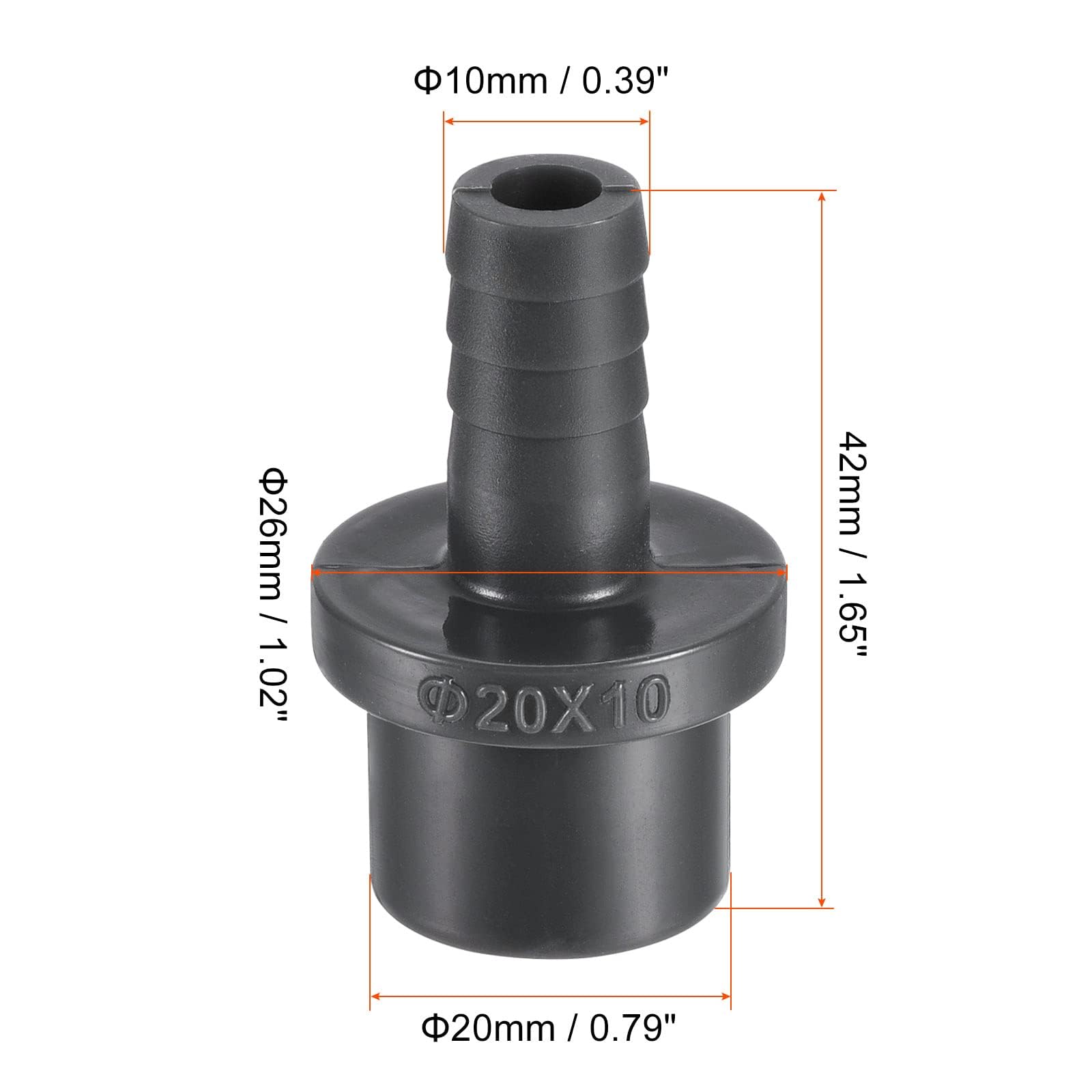 TA-VIGOR PVC Pipe Fitting, 10mm Barb x 20mm Spigot Straight Tube Adapter, Hose Barb Connector Quick for Water Hose Irrigation - Image 2