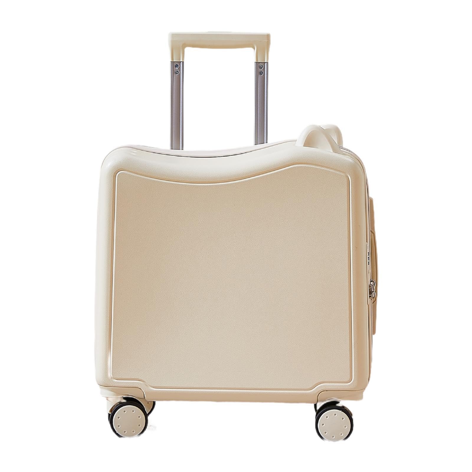 Kids Ride on Suitcase,Carry on Size Adjustable Pull Rod Gift Silent Lightweight with Wheels, Travel Luggage for Outdoor Trips, White