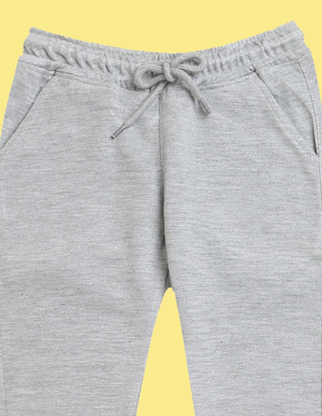 Nusyl Girl's Solid Grey Cotton Blend Lounge Wear Straight Fit Trackpants with Side Pockets | Girl's Ankle Length Regular Fit Winter Jogger Track Pants - Image 3 thumbnail