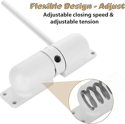 Miniatura 3 de Cierrapuertas automáticos de seguridad con resorte de seguridad, bisagra de puerta de cierre ajustable de 4-12 pulgadas para convertir puertas con