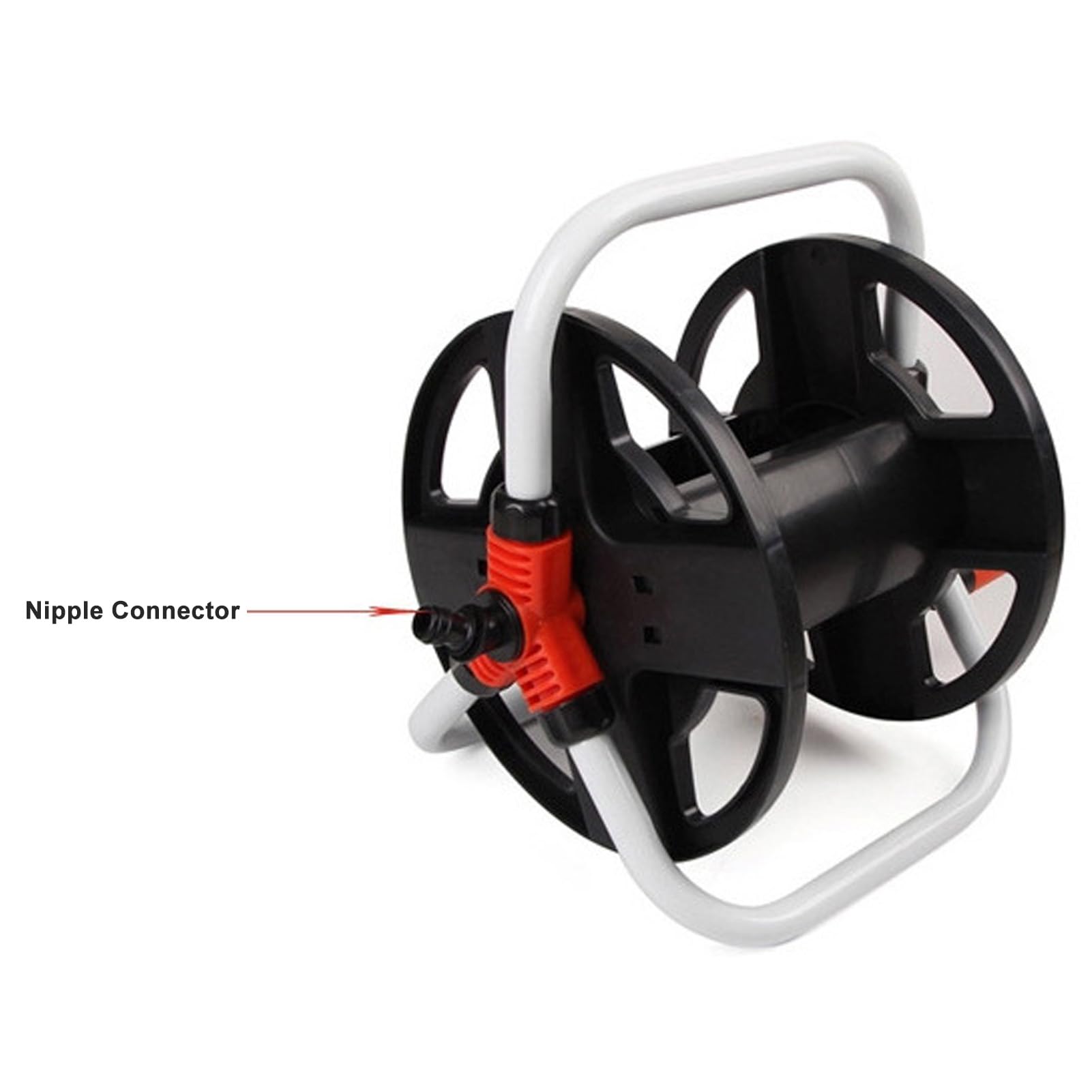 Soporte portátil para Carrete de Manguera, Carrito para jardín, césped, Granja, Lavado de Autos, ABS Negro