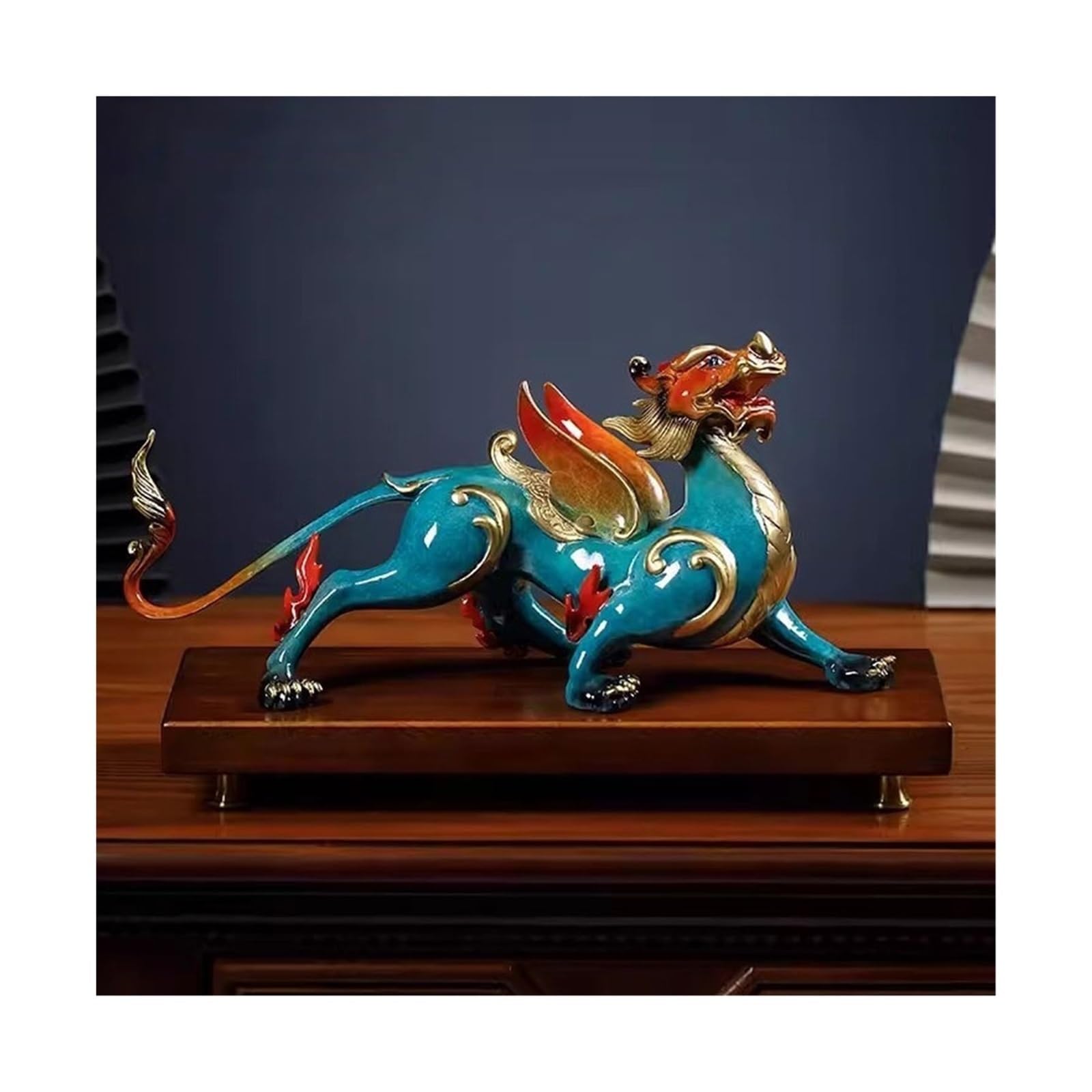 YNIYUJKL Feng Shui Buddha Statue Copper Fortune Pixiu Ornaments Living Room Office Decorations Feng Shui Ornaments Feng Shui Ornaments Bring Good Luck Desktop Decoration Ornaments,Left-L