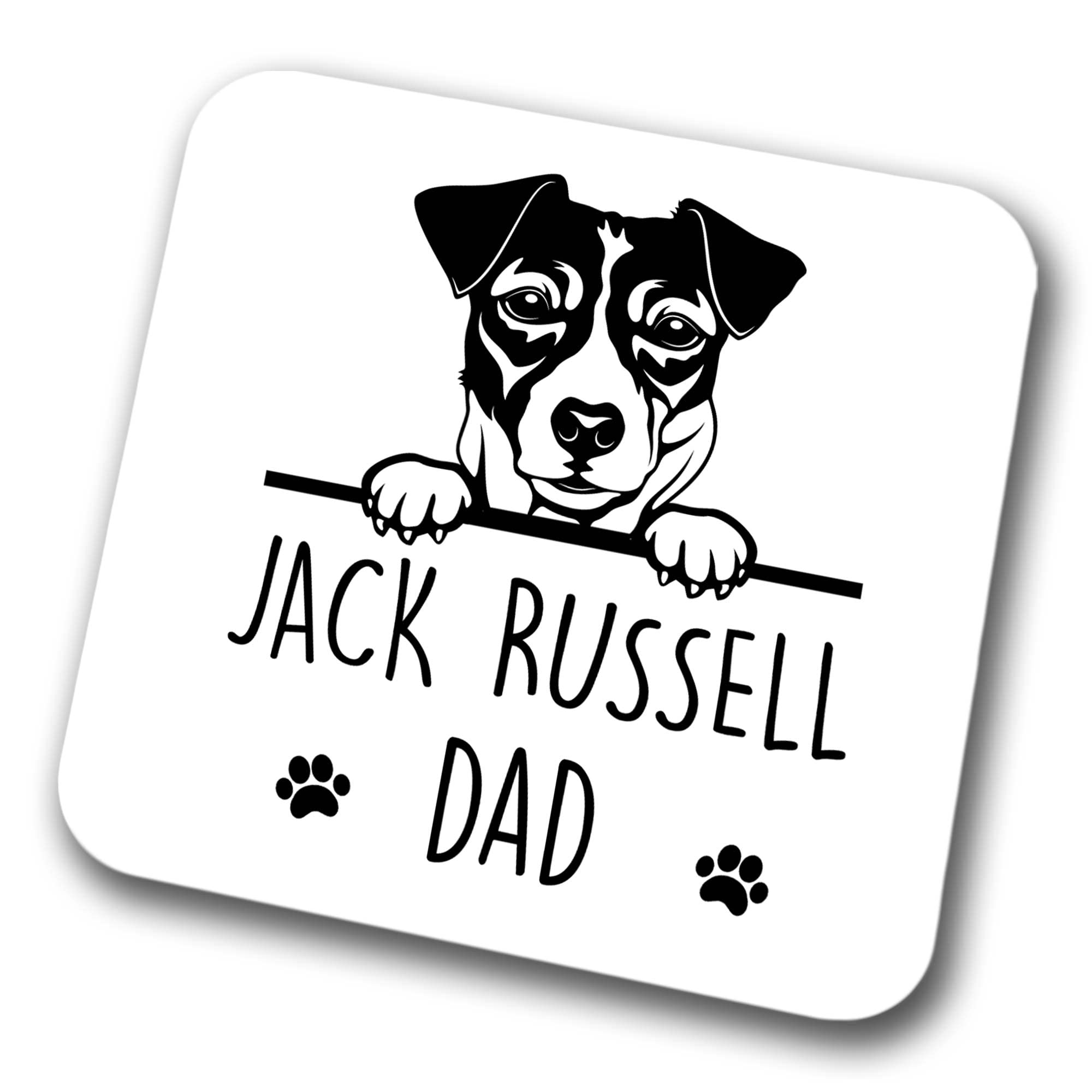 Jack Russell Dad Coaster Pet Present Jack Russell Dog Mum Dad Friend Joke Funny Gift Birthday Christmas, Hardboard Coaster