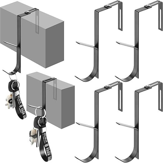 Amylove Cubicle Wall Hook Black Double Coat Hooks for