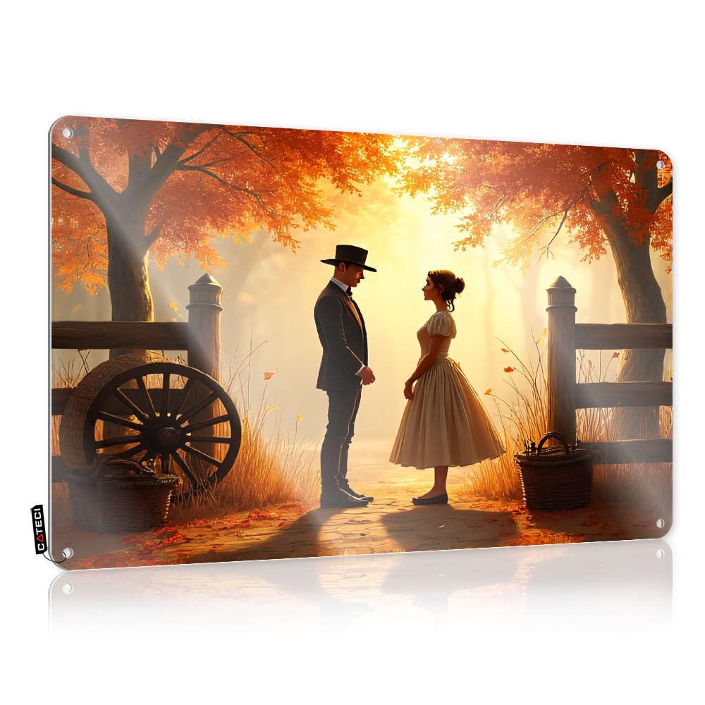 Sujd Women's Colour Metal Tin Sign With Spooky Season Decor Folded Edge - Western Bathroom Rules Wall-Mounted Amusing Farmhouse Wall | Tiki Signs And Outdoor & A Couple Stands In An Autumnal Setting,