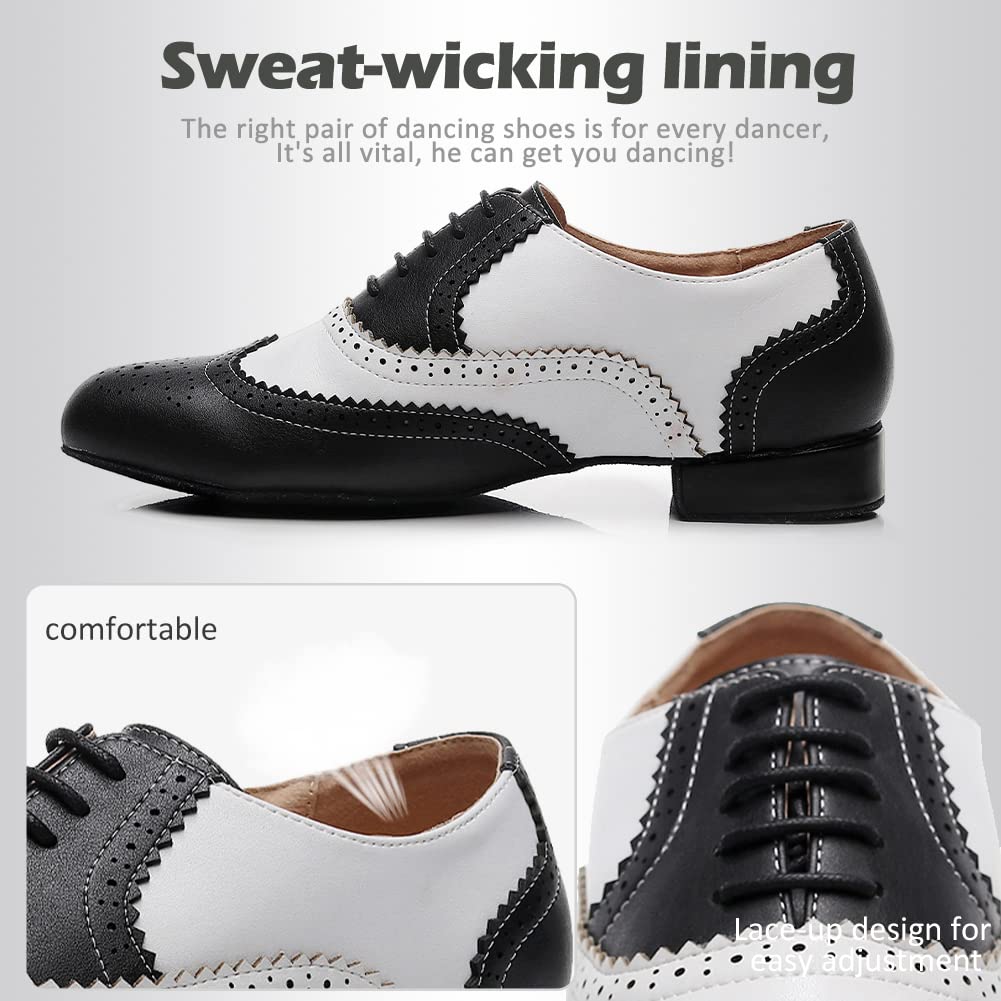 SWDZM Scarpe da Ballo Latino Americano Uomo per Salsa Tango Jazz Partito di Danza Scarpe Tacco Basso,Modello-L147