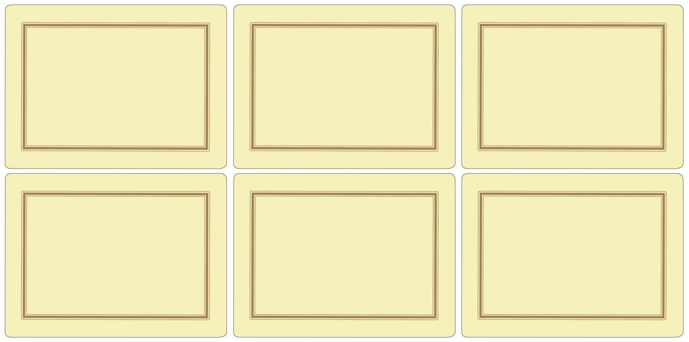 PortmeirionHome & Gifts Pimpernel Classic Cream Placemats, Set of 6, 30.5 x 23cm