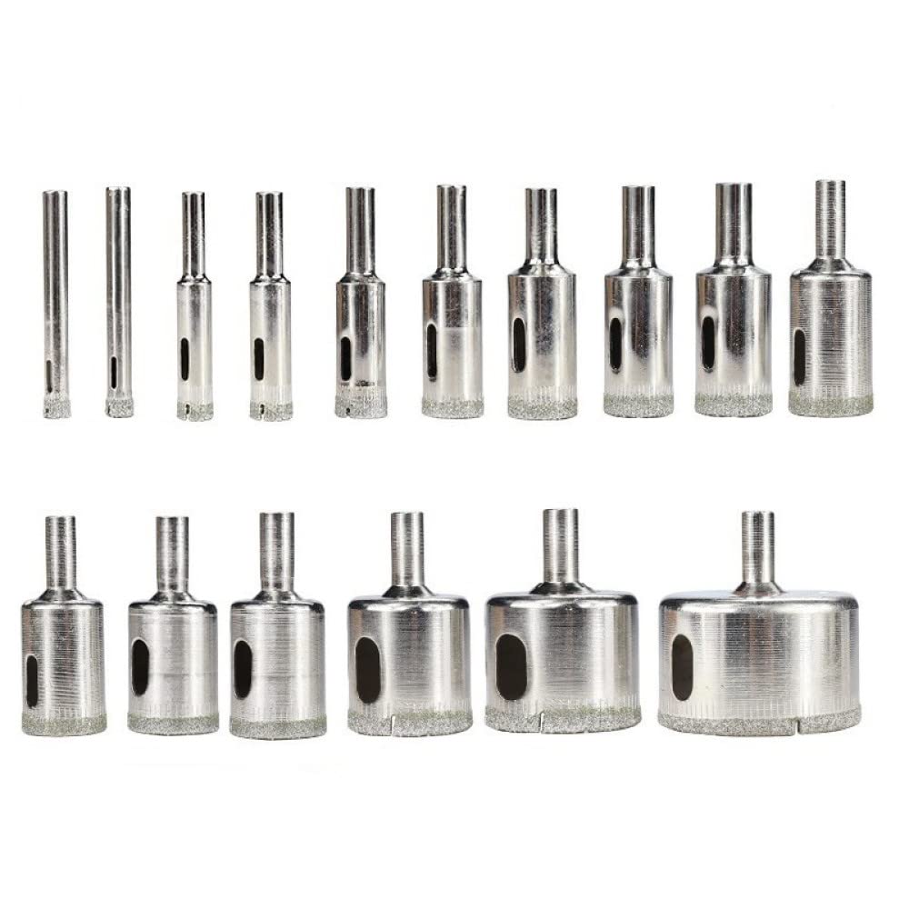 Punta da trapano rivestita 3-60 mm per piastrelle, marmo, vetro, ceramica, sega a tazza, punta per trapano, n. 2, set da 10 pezzi