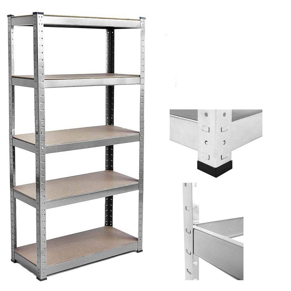 Regał magazynowy, regał wtykowy do dużych obciążeń, 875 kg, regał warsztatowy, stół warsztatowy, piwnica, 5 poziomów, nośność do 875 kg, 170 x 75 cm x 30 cm, ocynkowany