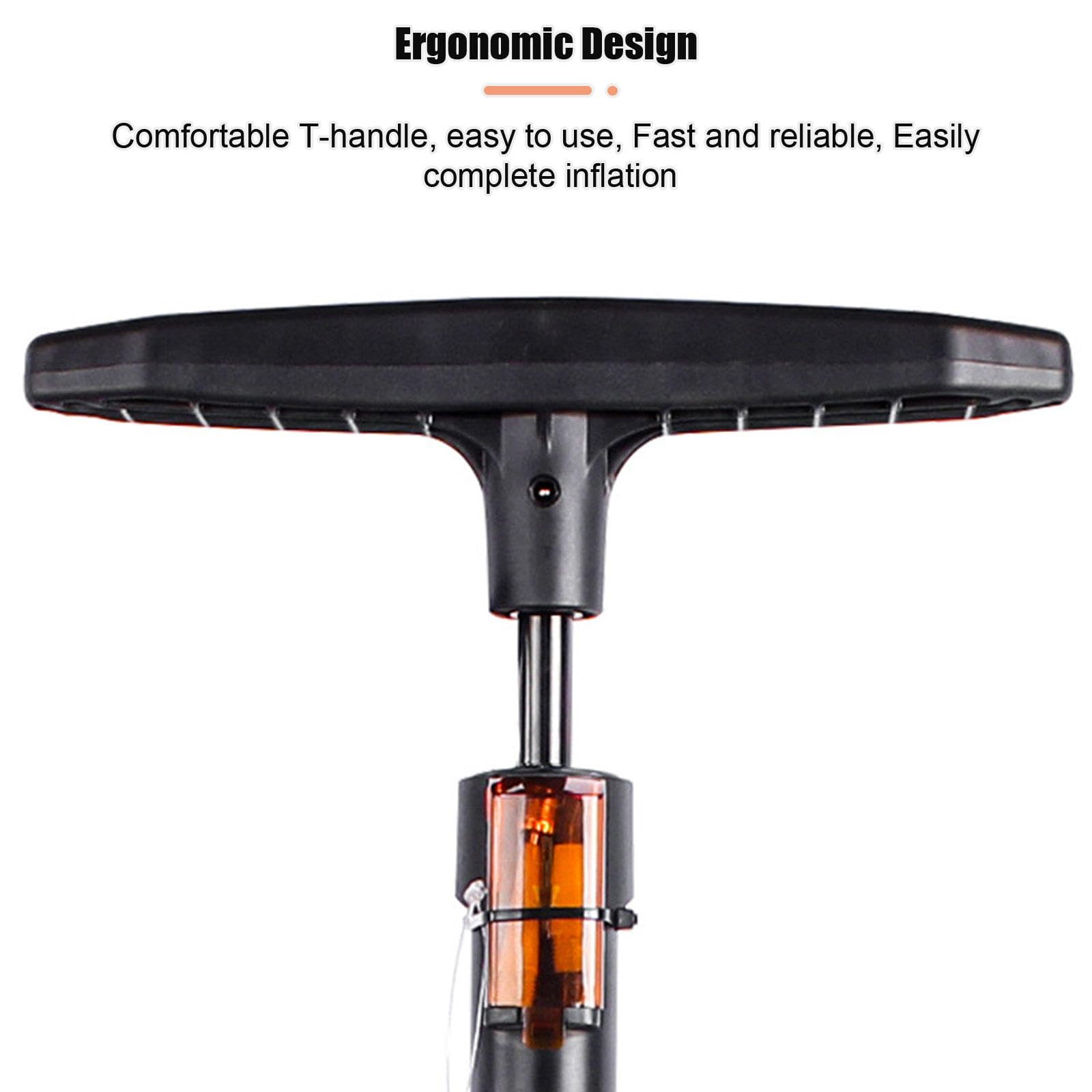 Bomba de Bicicleta con Manómetro, Alta Presión, Compatible con Válvulas Presta y Schrader - Bomba de Neumáticos de Bicicleta para Bicicleta de Carretera, MTB, Híbrida, Balones…