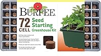 Burpee 72 Cell Greenhouse Seed Starter Kit - Indoor Herbs Flowers Vegetables with Dome Coir Pellets Trays 10x20"
