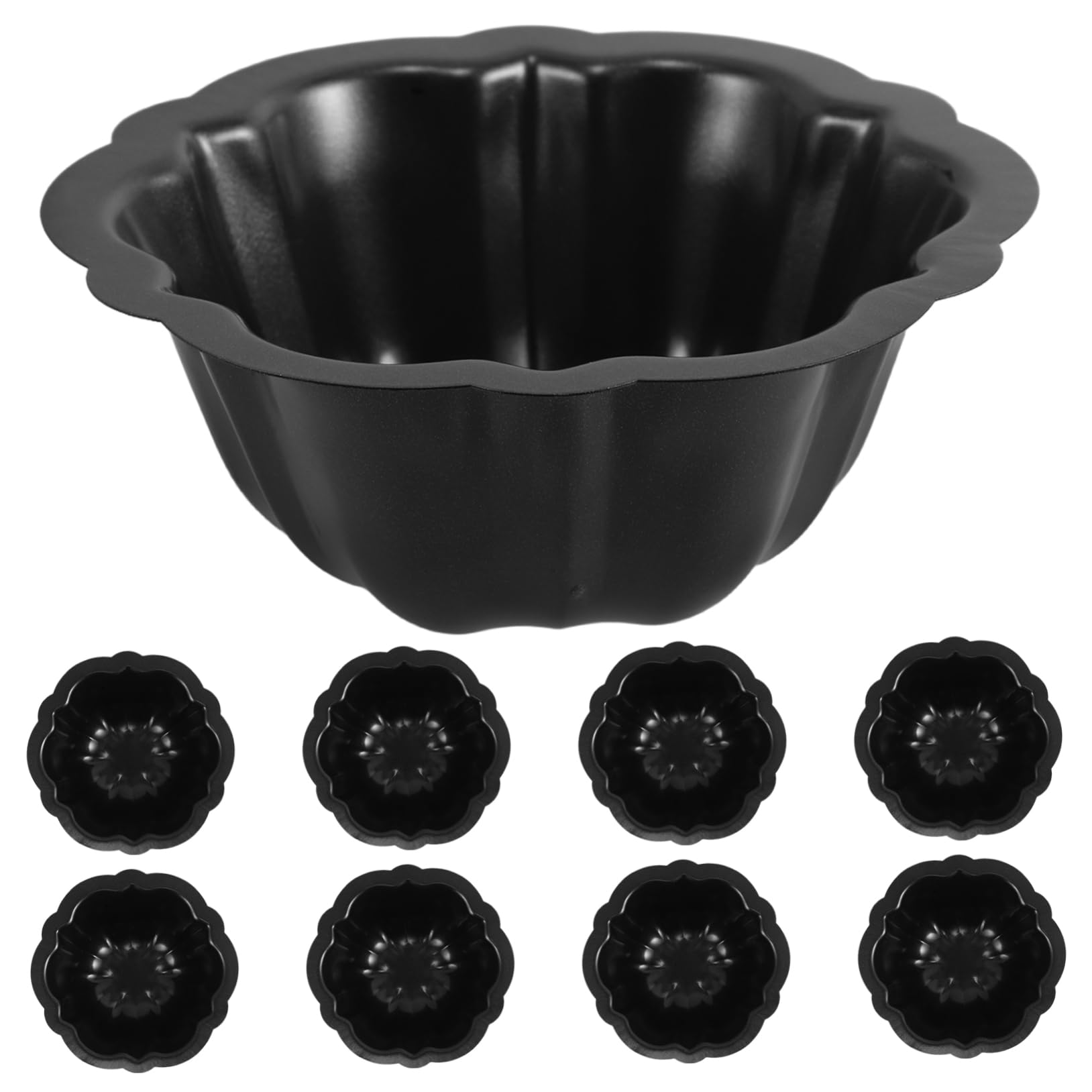 Cabilock Molde de Pastelitos Antiadherente de Acero al Carbono 10 Piezas | Negro, Diseños de Figuras Variadas, Ligero y Fácil de Guardar, para Horneado Casero y Cumpleaños