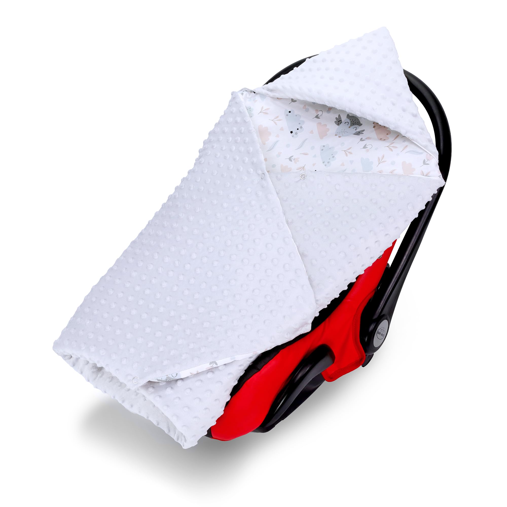 Totsy Baby Coperta per passeggino 90 x 90 cm- per ovetto universale, per seggiolino auto coprigambe sacoo a pelo in cotone tuttol'anno Gufo Grigio Chiaro