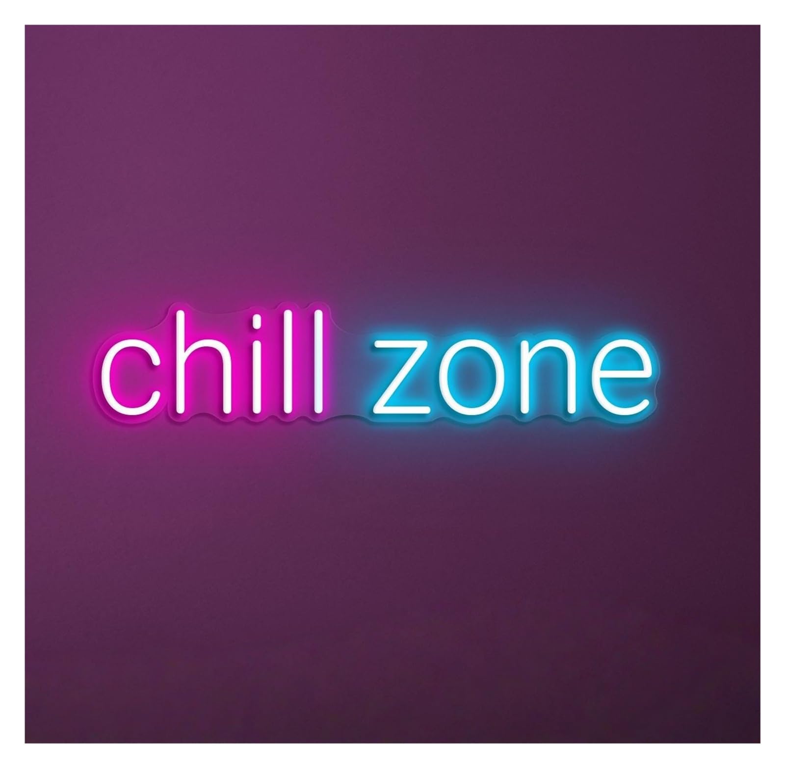 RONGCH Hanging Art Signs Chill Zone Neon Sign Wall Art for Home Bar Pub Decor Storefront Window Display Business Entrance 48cm(Style A)