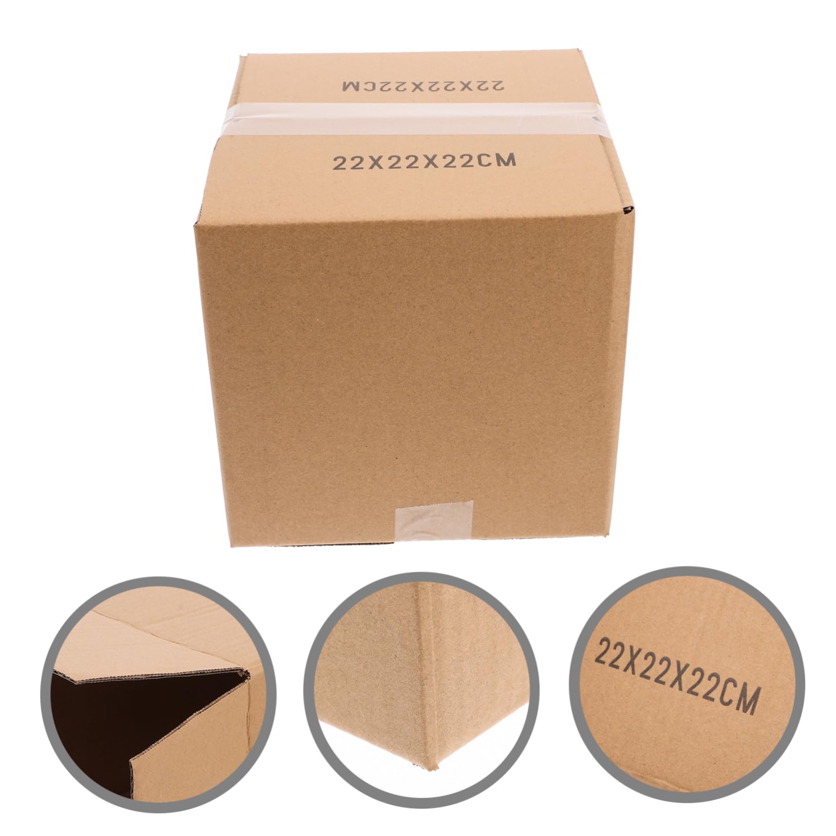5 Stück Quadratische Umzugskartons aus Papier, Braun | Extra Starke Verpackungskartons, Kleine Kartonboxen, für Packen und Transport