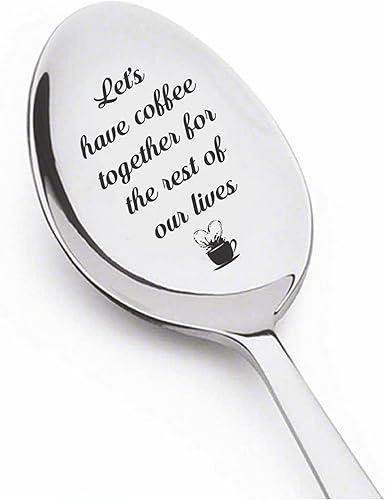 Lets Have Coffee Together Cuchara de café de té grabada Regalos de cumpleaños para parejas esposo esposa novia novio regalos románticos de