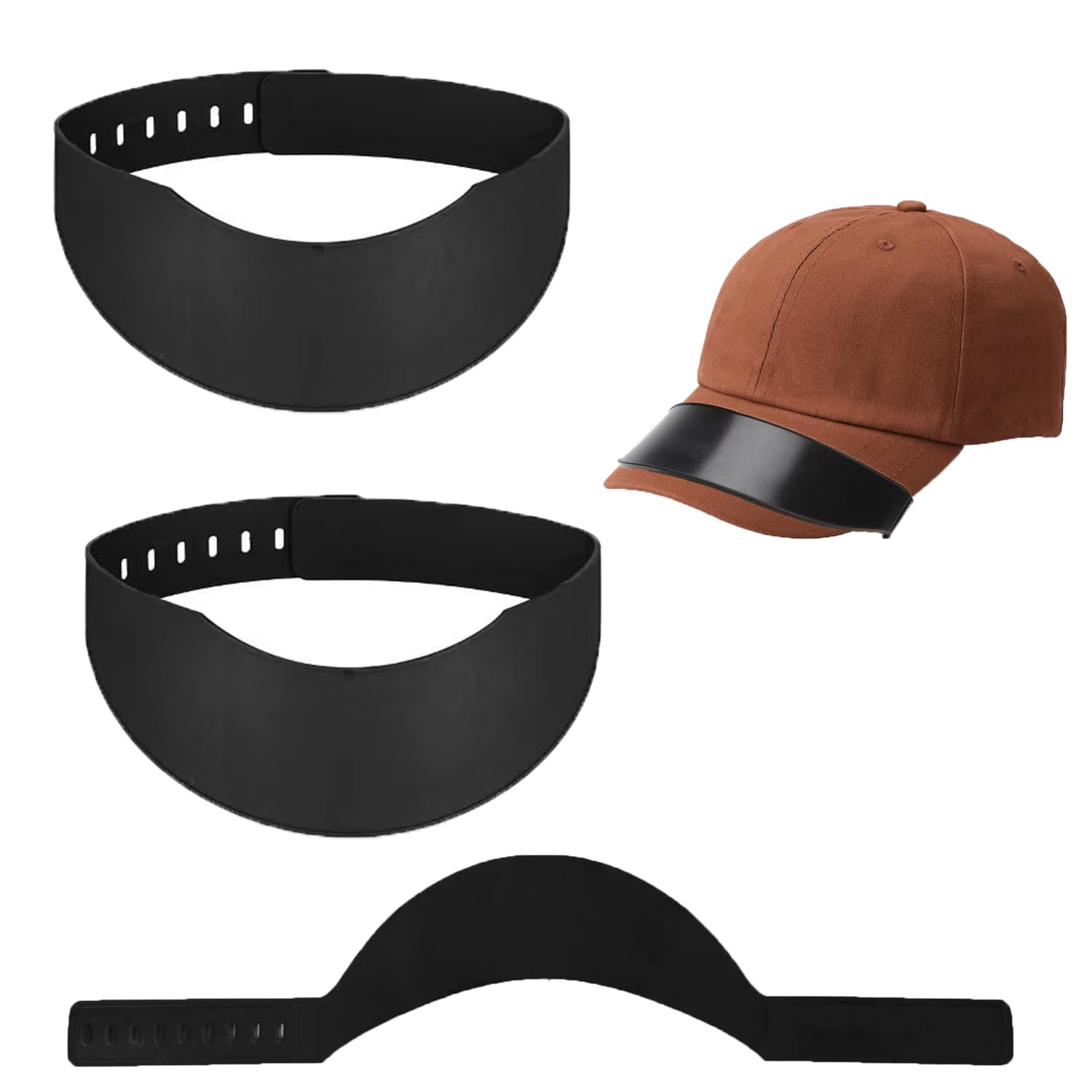 ArrErr 3 Pack Hat Brim Bender Baseball Cap Brim Curver Adjustable Golf Dad Hats Bill Shaper Curving Keeper for Baseball Hat Cap Bill Steaming Optional
