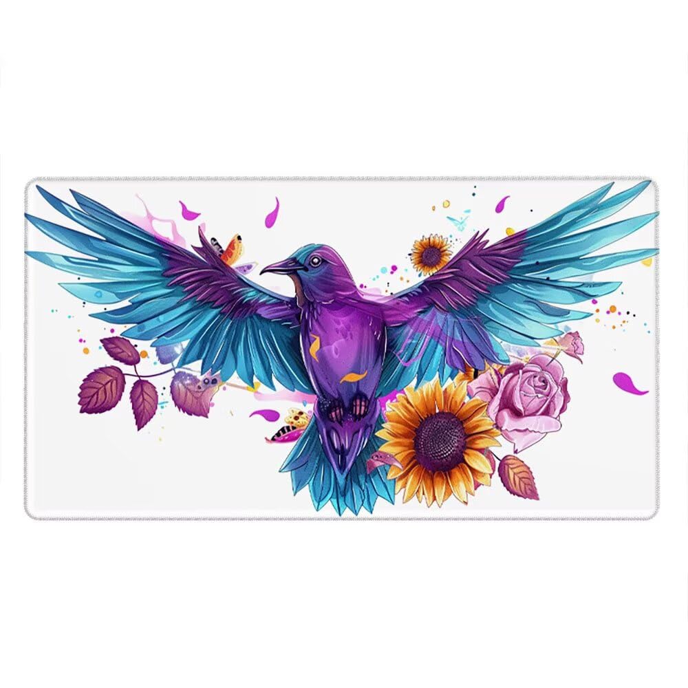 Alfombrilla Ratón XXL Alfombrilla Escritorio 2000x1000mm Mouse Pad Mejora la Precisión y la Velocidad con Base de Goma Antideslizante y Bordes Cosidos Duradera, Juegos (Girasol De Cuervo) xR8-810