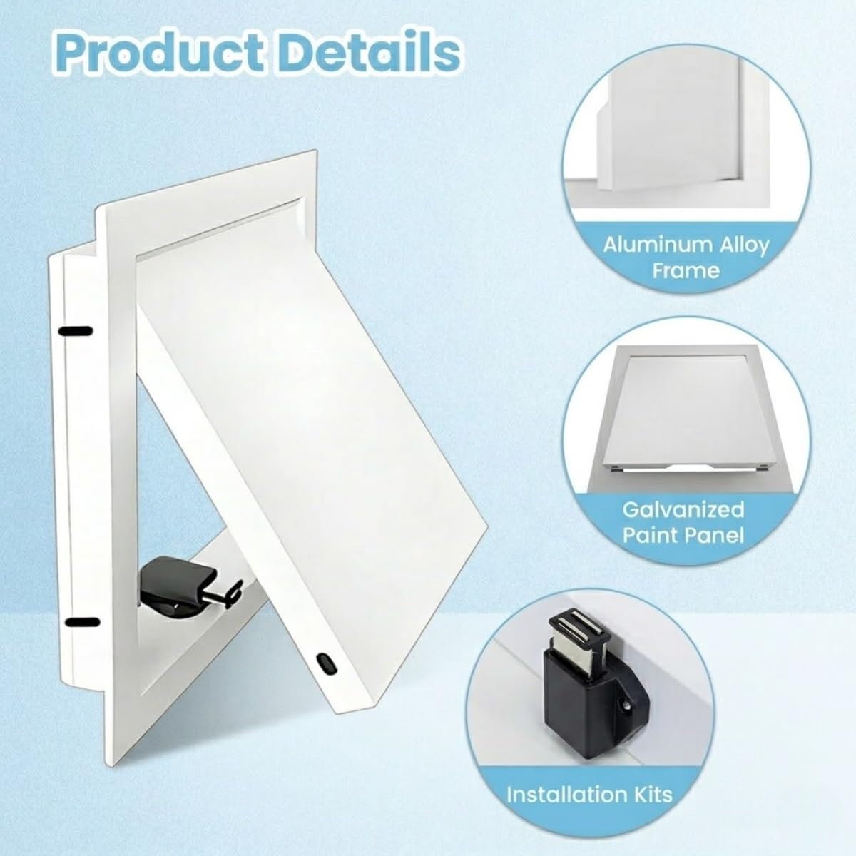 Pannello di accesso in alluminio per cartongesso, porta di ispezione Magic Push Open per loft, soffitti e impianti idraulici, disponibile in 150 x 200, 200 x 300, 300 x 400 mm (nero)