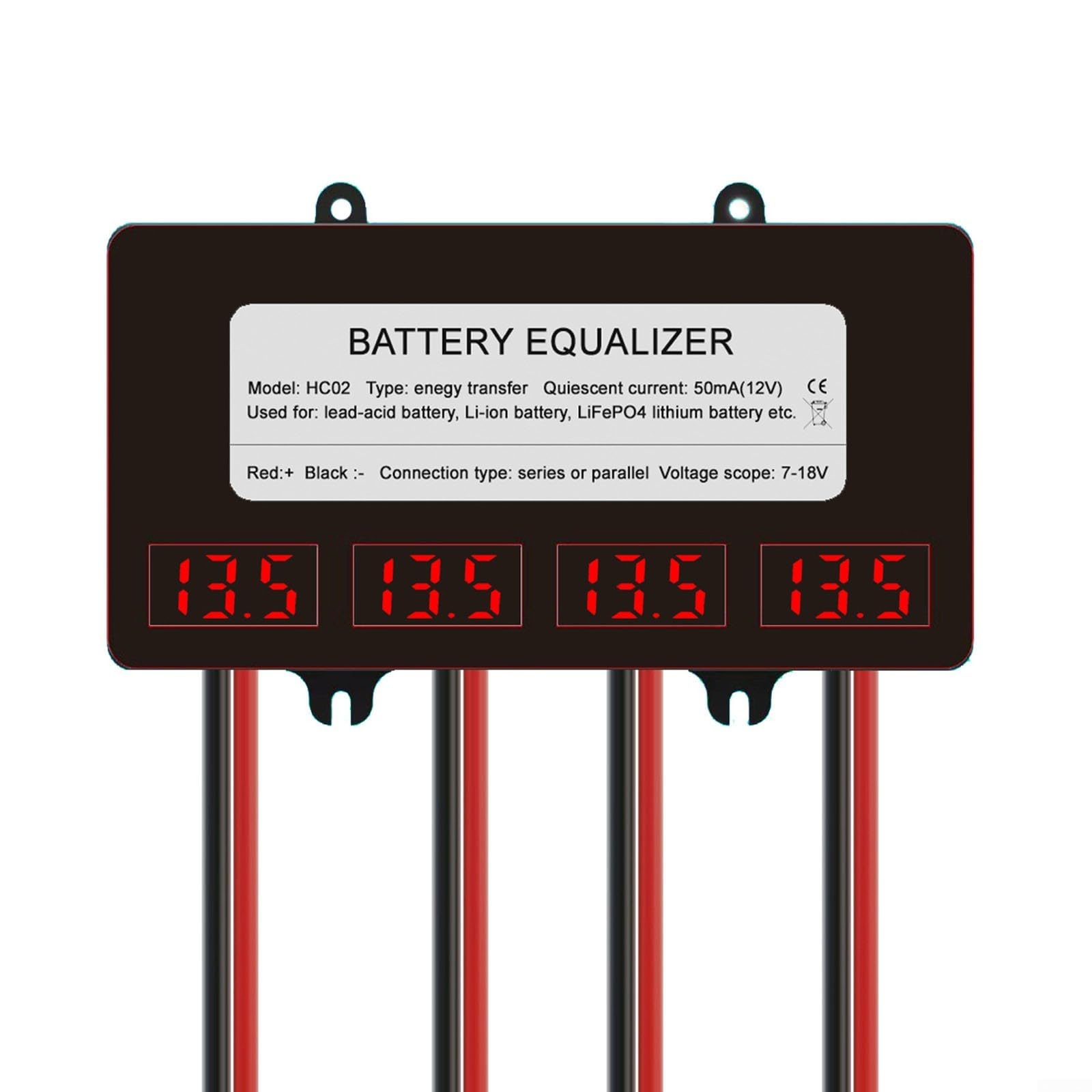 Intelligent Battery Balancer, Battery Equalizer 24V Digital Display,Lead-acid Batteries Charger Lithium Iron Nickel Batteries Equaliser(HC02 with digital tube display)