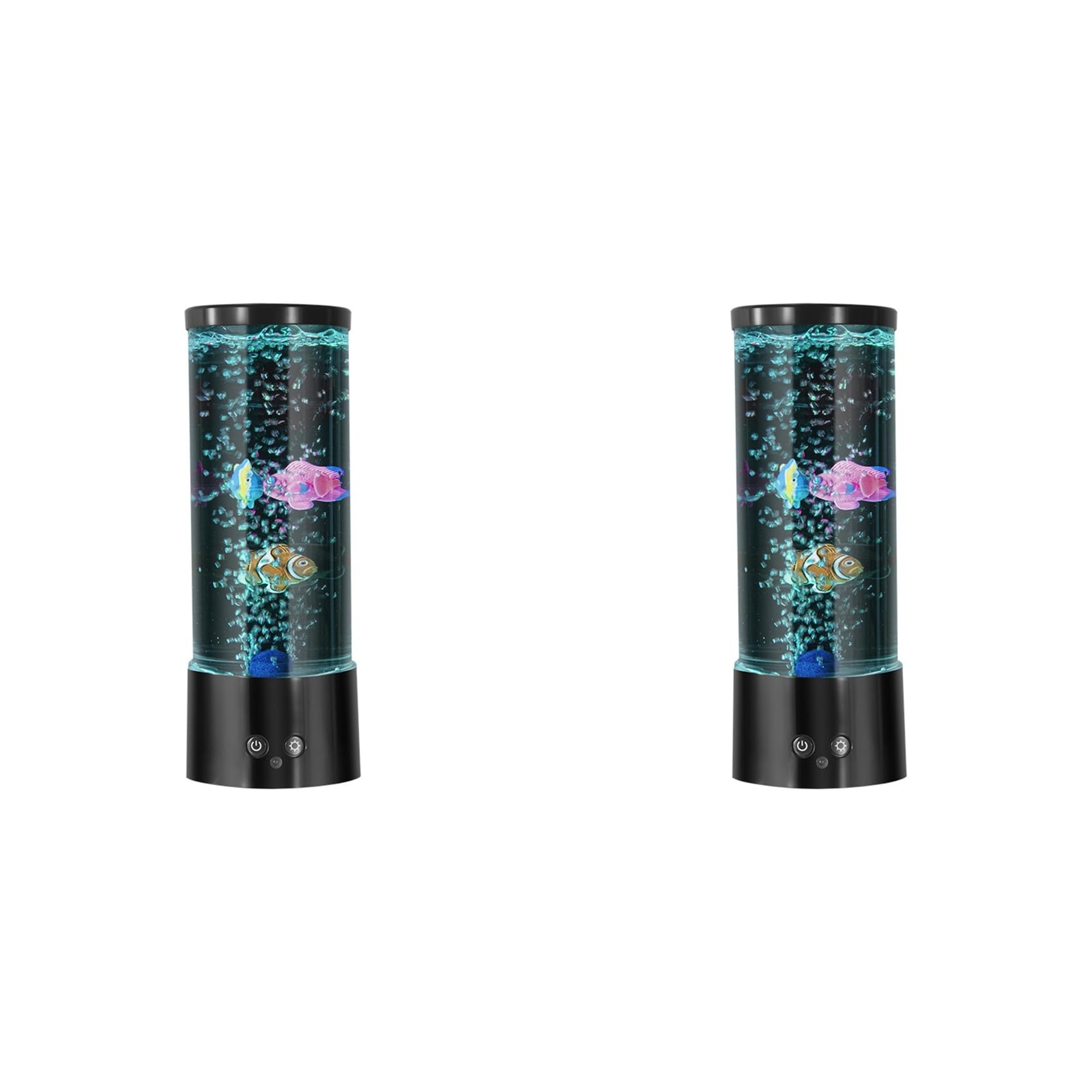 Hndhbfgrt 2X Mini RGB Bubble Fish Lamp Fish Tank Aquarium Lamp with Remote Control Lava Lamp Coloured Mood Light